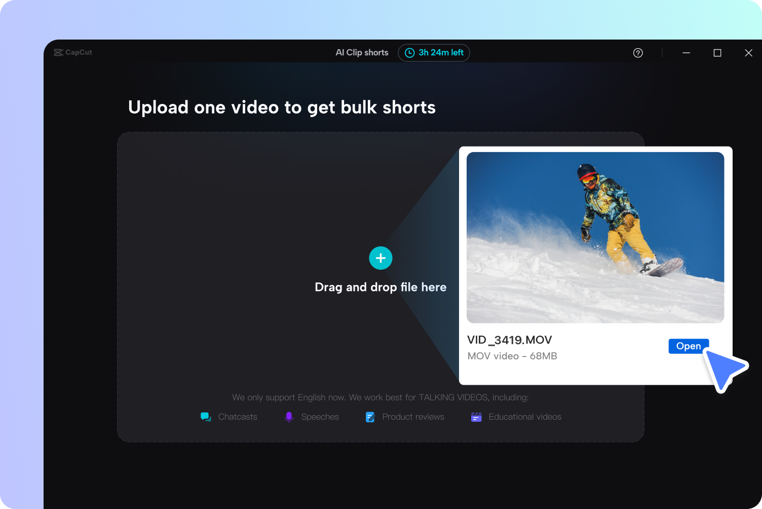 Step 1 – Upload Your Long Video